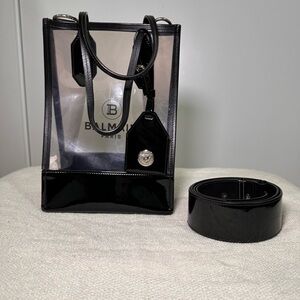 Balmain Small PVC Logo Printed Tote w/ Strap included
Clear